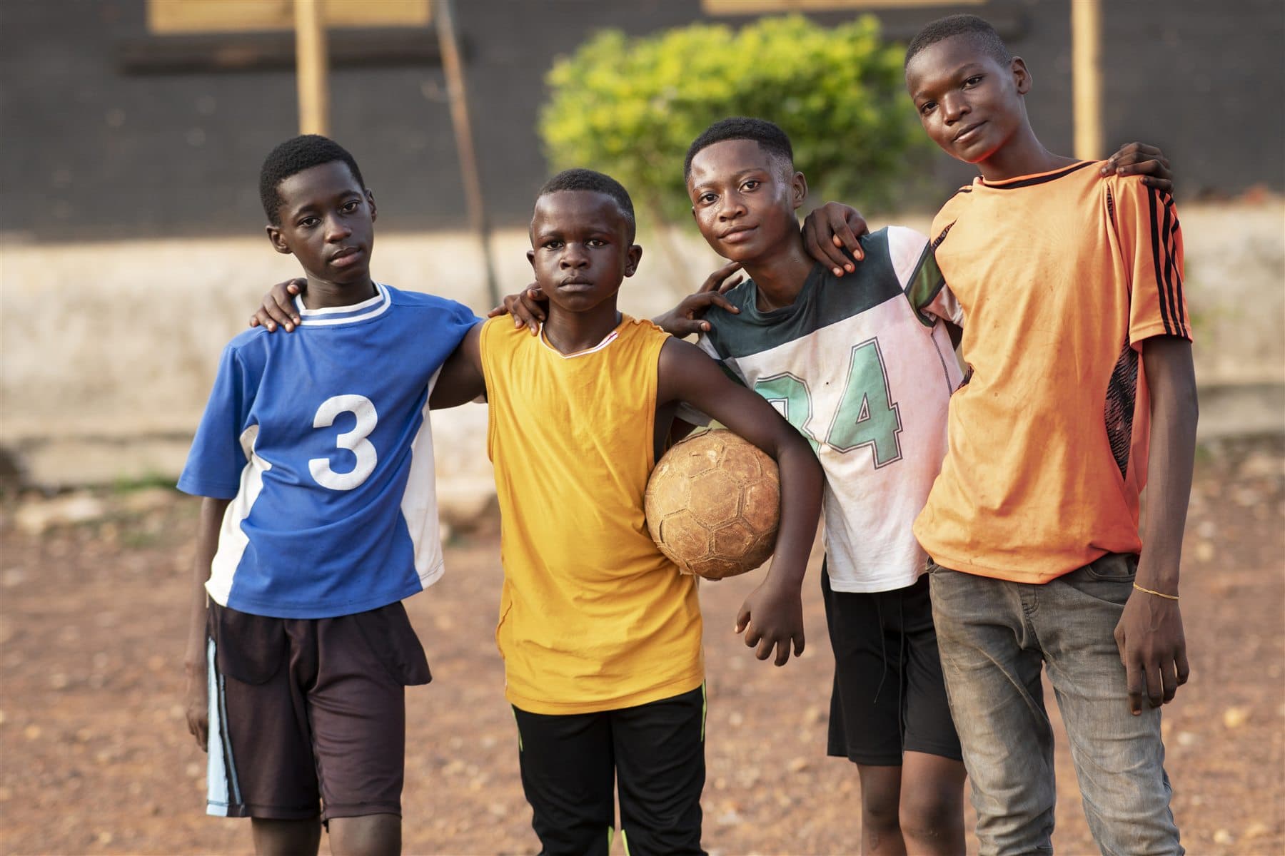 Young people standing together in their community